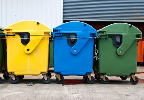 Business professionals discussing waste management solutions in Enfield.